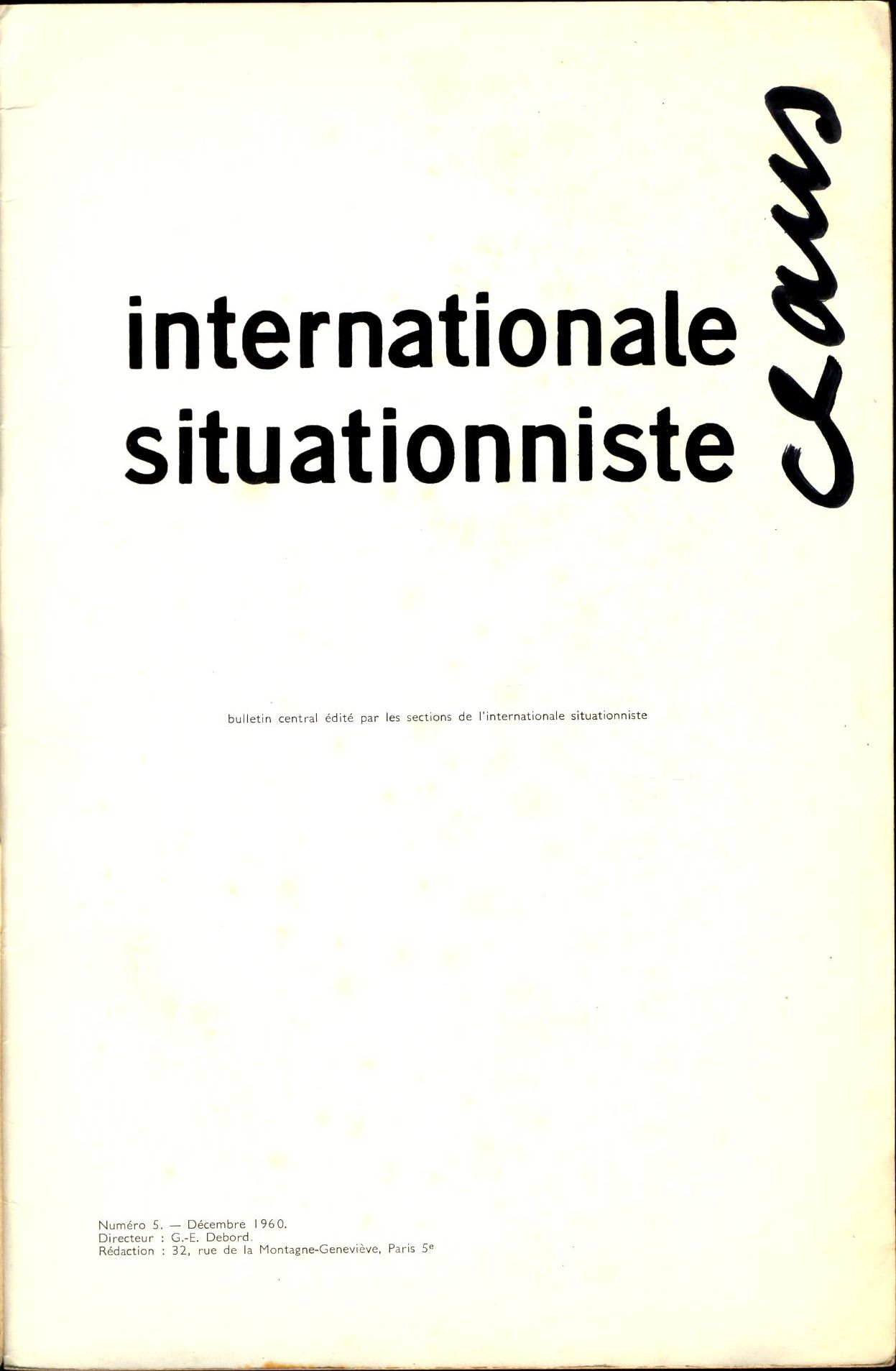 internationale situationniste 5 by Debord, G. E.:: Gut 24 x 15,5 cm ...