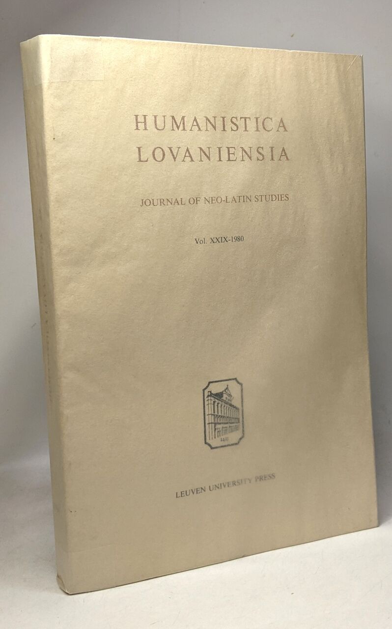 Humanistica Lovaniensia - journal of neo-latin studies Vol. XXIX-1980 - Tournoy Gilbert
