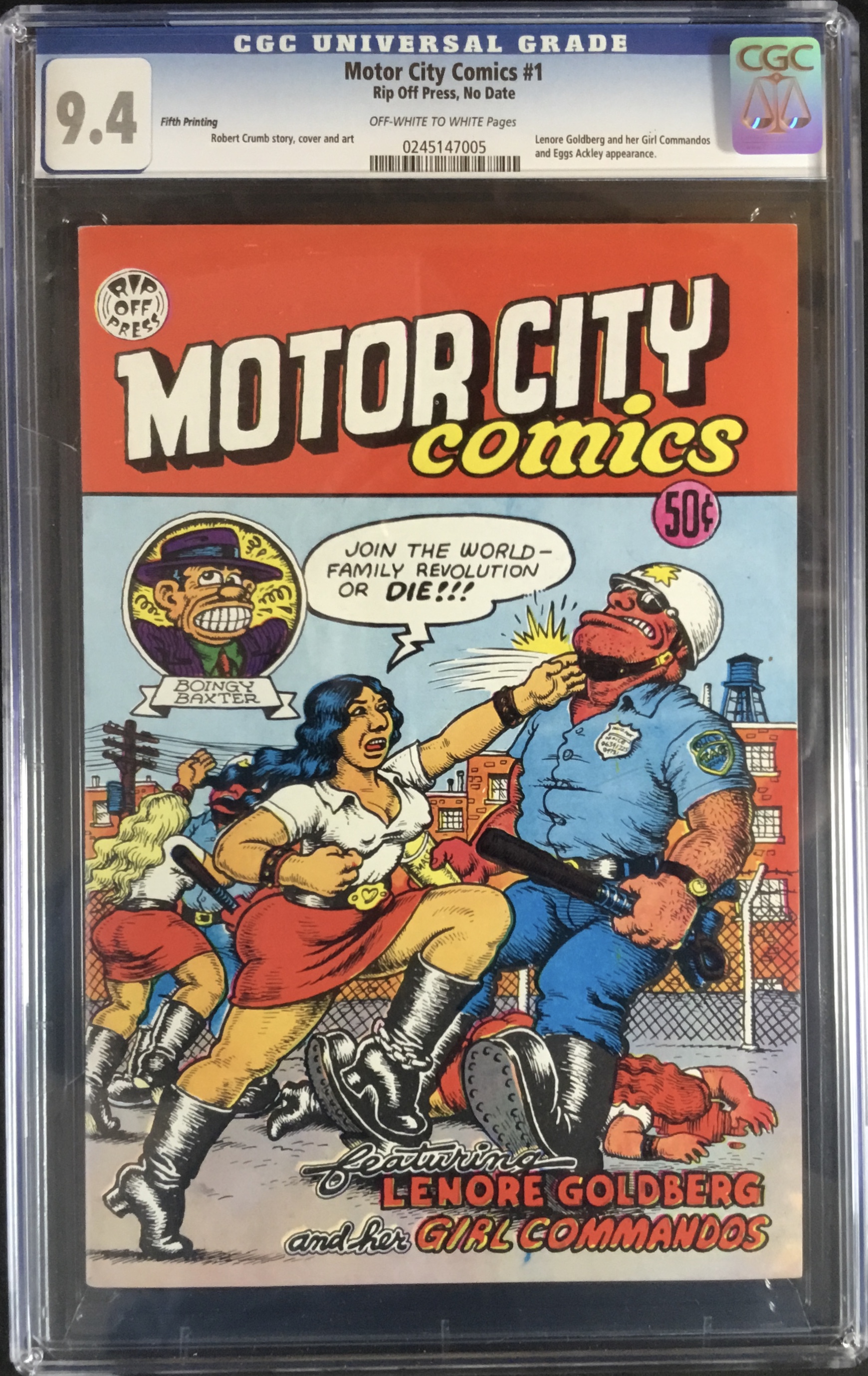 MOTOR CITY COMICS No. 1 (5th. Print - April 1969) - CGC Graded (NM) by CRUMB, ROBERT: (1969) 1st Edition Comic | OUTSIDER ENTERPRISES MOTOR CITY COMICS No. 1 (5th. Print - April 1969) - CGC Graded (NM) by CRUMB, ROBERT: (1969) 1st Edition Comic | OUTSIDER ENTERPRISES