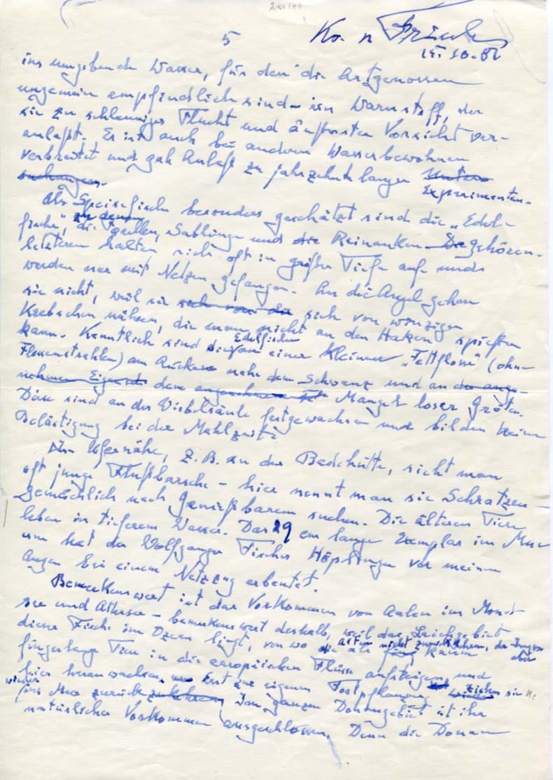 Karl von Frisch Autograph | signed quotations / manuscripts