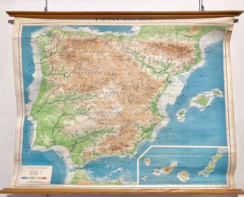 España : Mapa Físico by Instituto Geográfico y Catastral: (1960) Art ...