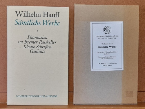 Sämtliche Werke Band 3 (Phantasien im Bremer Ratskeller. Phantasien und Skizzen. Kleine Schriften. Gedichte) - Hauff, Wilhelm