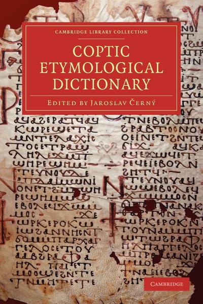 Coptic Etymological Dictionary - Jaroslav ¿Erný