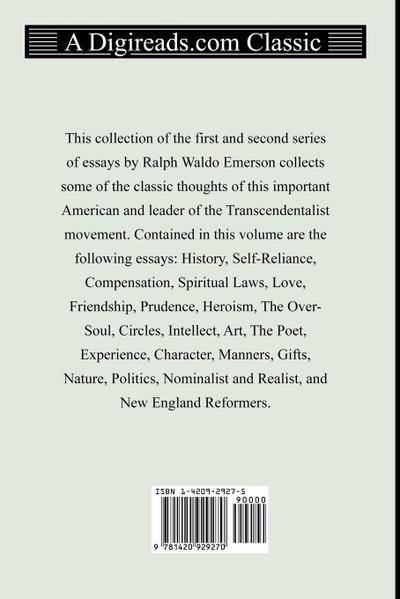 Essays : First and Second Series - Ralph Waldo Emerson