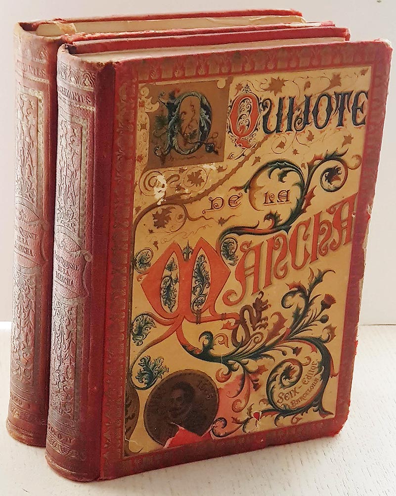 EL INGENIOSO HIDALGO DON QUIJOTE DE LA MANCHA. (Obra completa en dos tomos / Ed. Seix, año 1898) - DE CERVANTES, Miguel