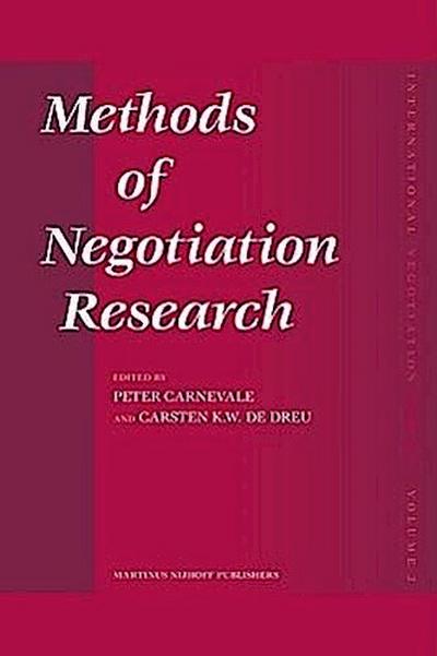 Methods of Negotiation Research - Peter Carnevale