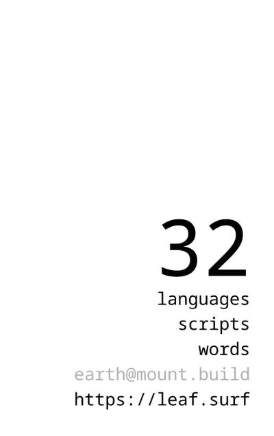 32 Languages, 32 Words : 32 Scripts - Mount Build