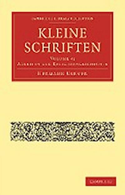 Kleine Schriften - Volume 4 - Usener Hermann