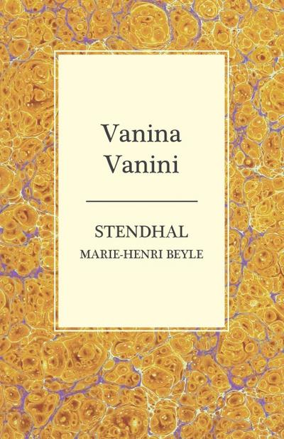 Vanina Vanini - Marie-Henri Beyle Stendhal