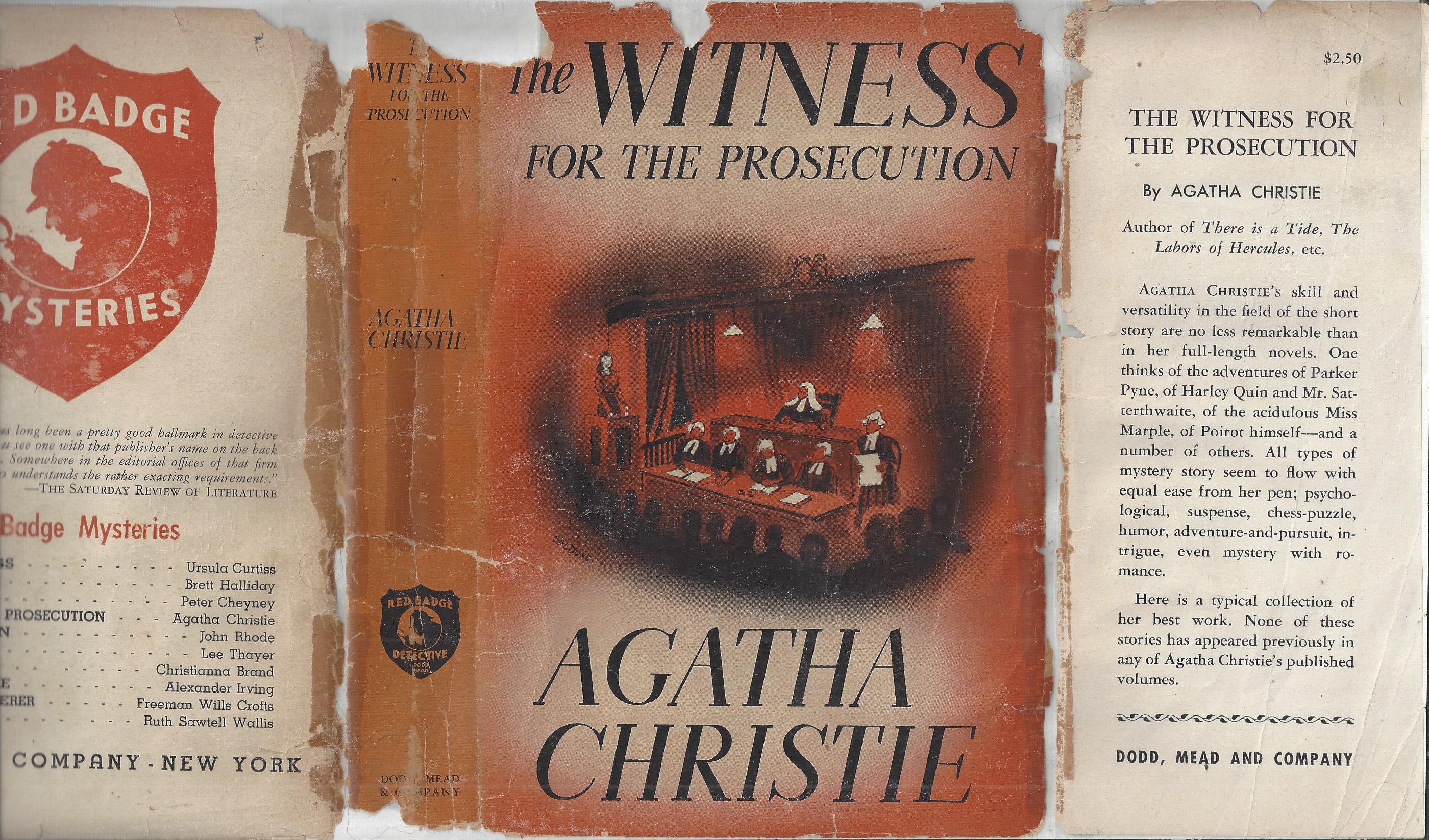 The Witness For The Prosecution And Other Stories - VERY RARE DODD MEAD 1ST W/DUST JACKET NOT PRICE CLIPPED Agatha Christie [Very Good] [Hardcover]