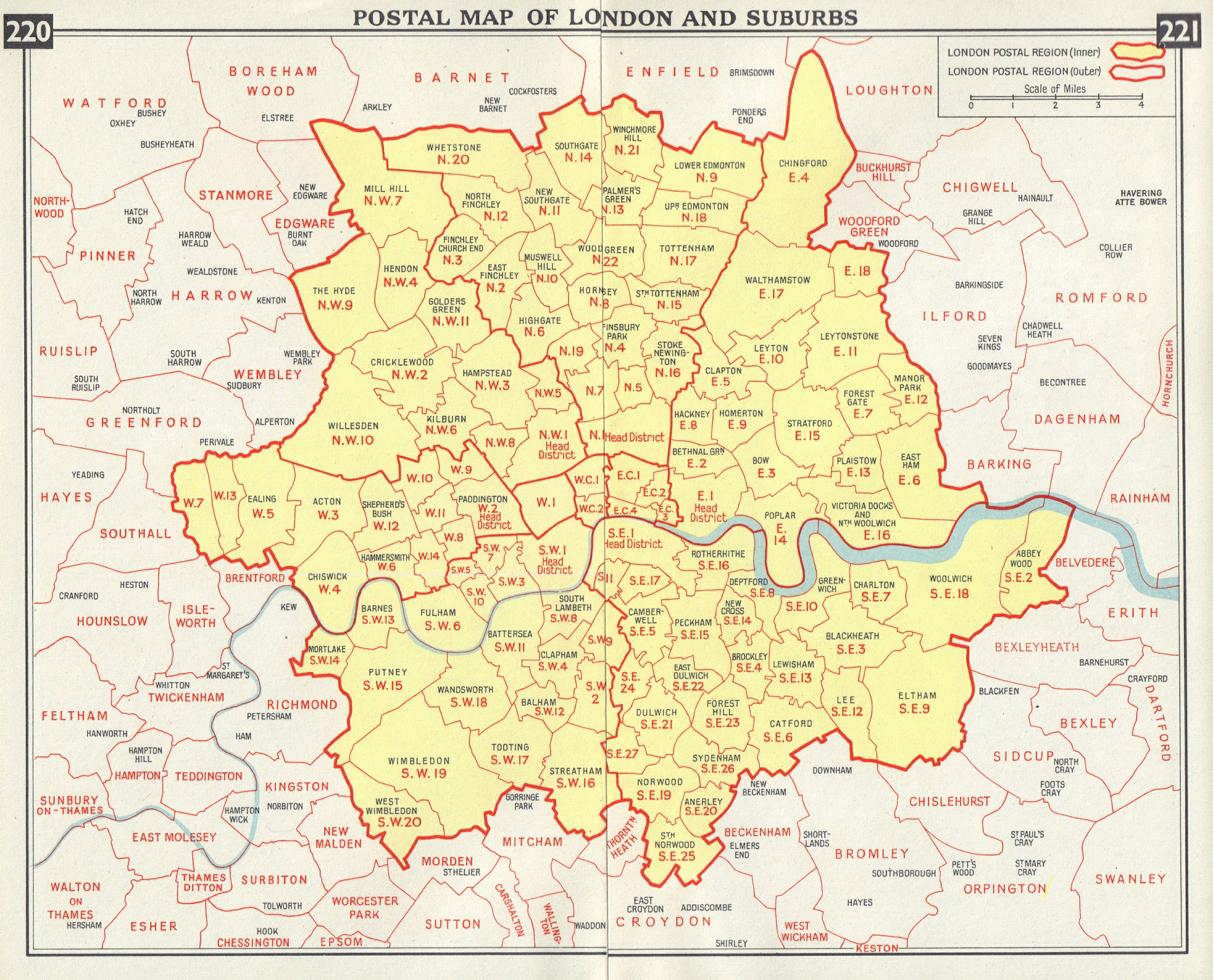 Postal map of London and Suburbs by Geographers AZ Map Co / Geographia