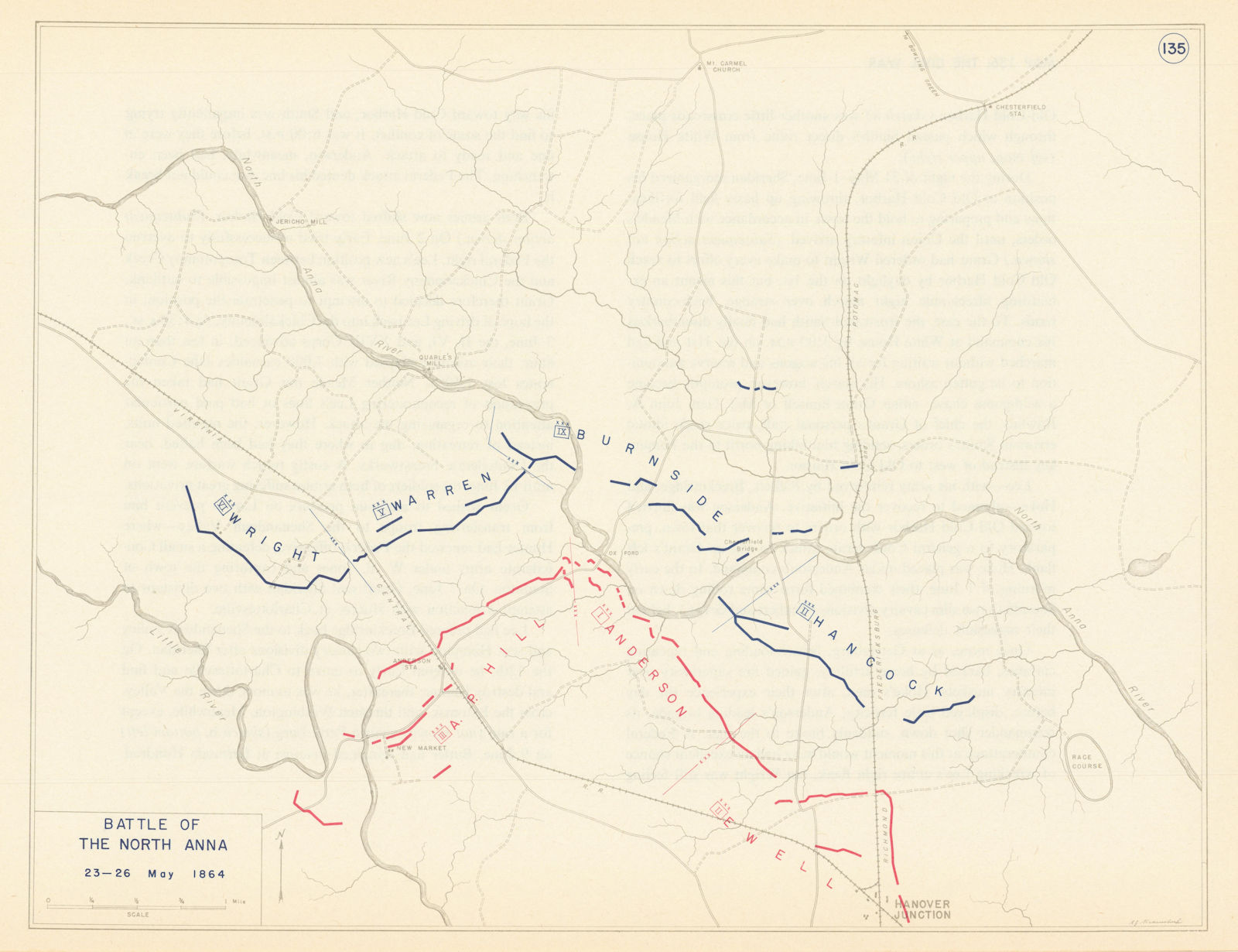 Battle of The North Anna 23-26 May 1864 by Krasnoborski, Edward J.: (1959)  Map | Antiqua Print Gallery
