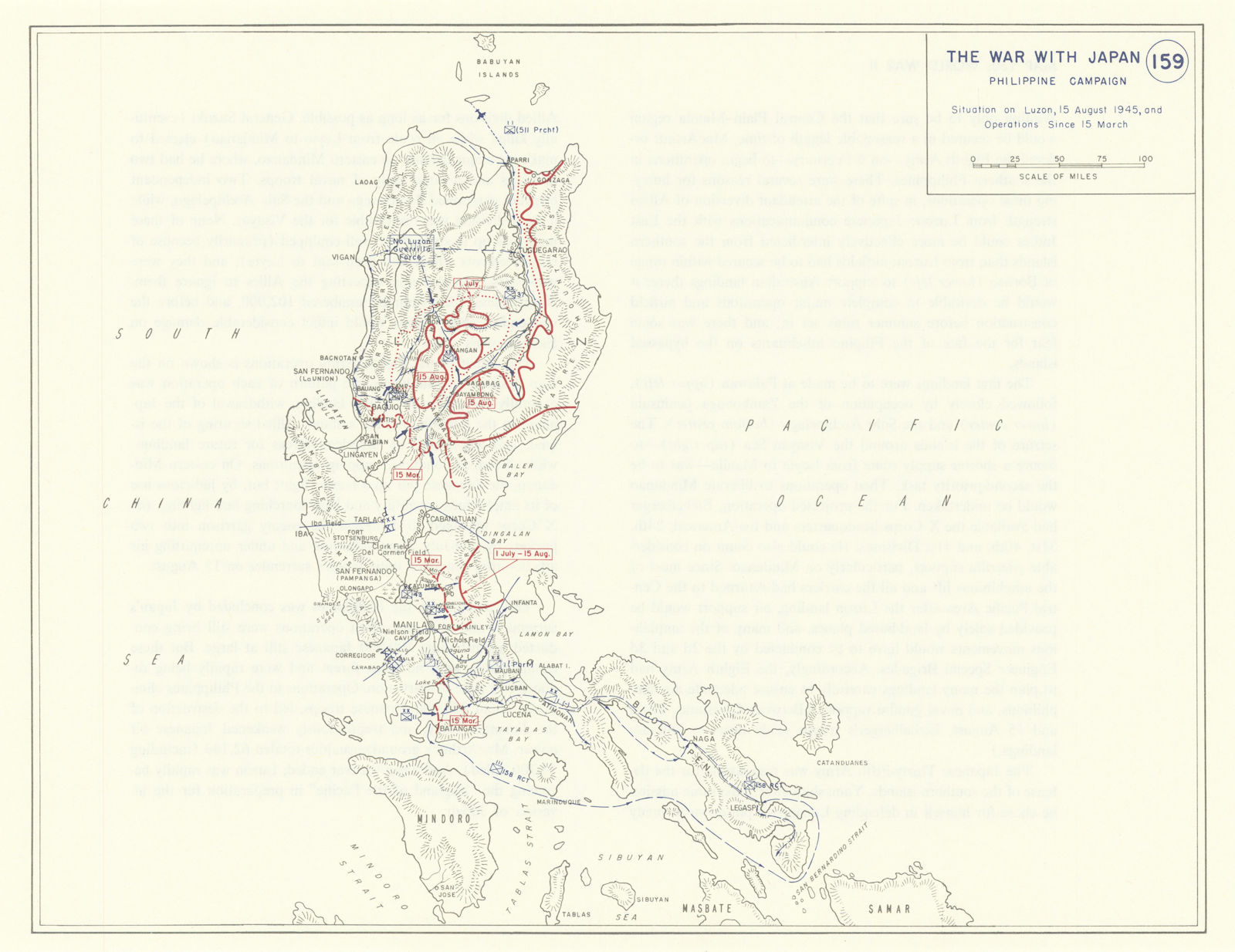 The War with Japan - Philippine Campaign - Situation on Luzon, 15 ...