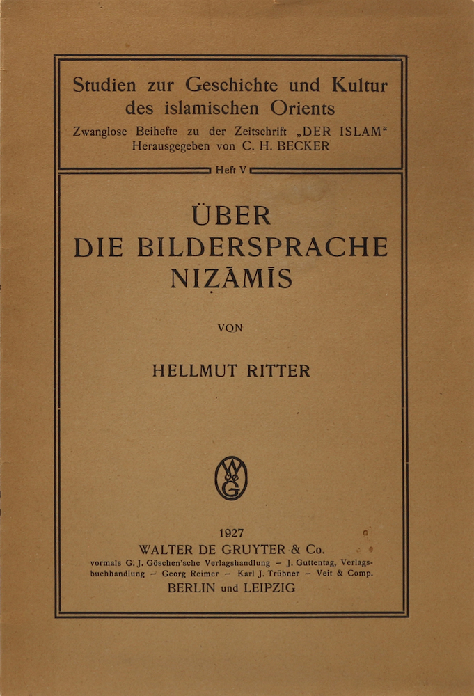 Über die Bildersprache Nizamis. - Ritter, Hellmut.