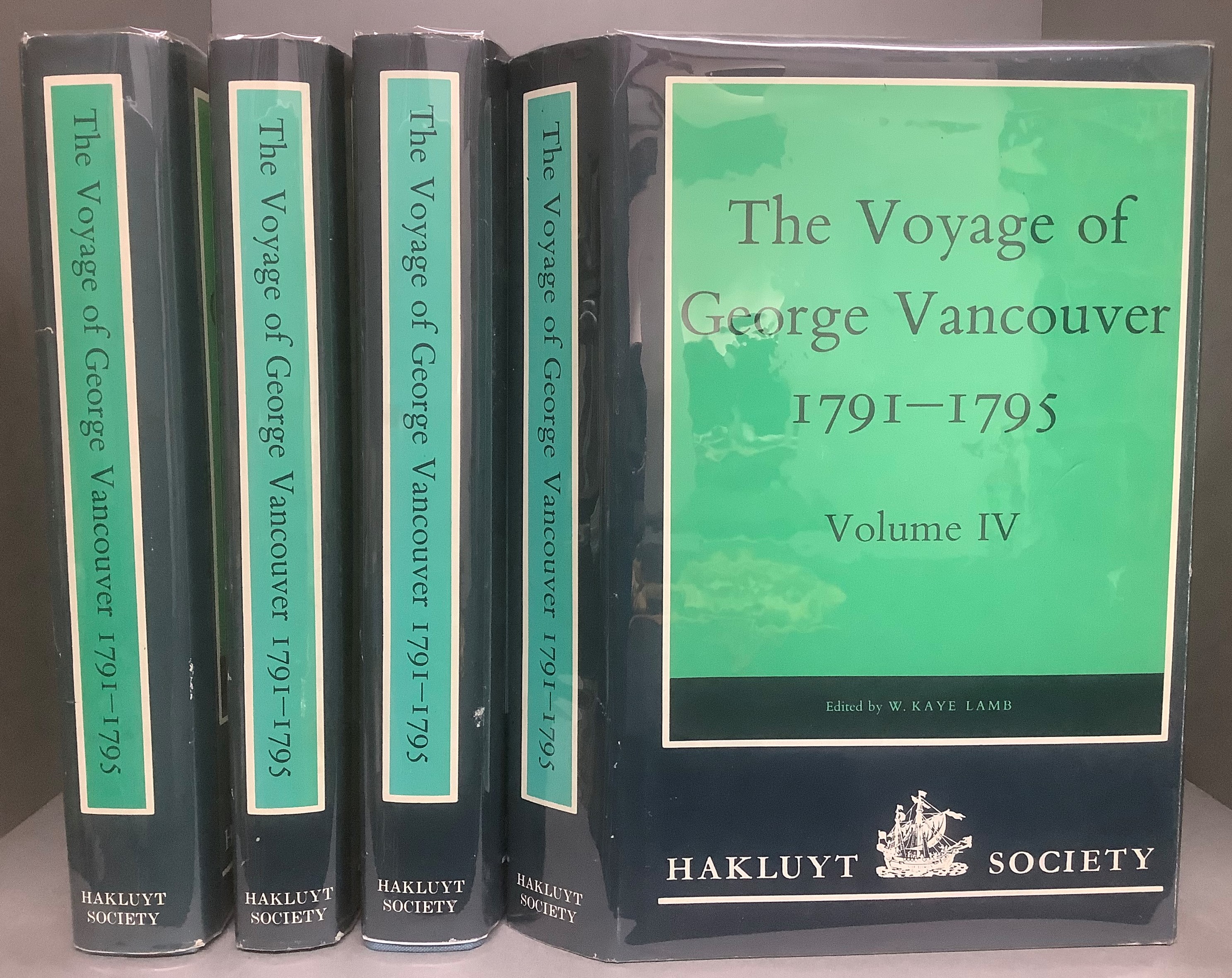 A VOYAGE OF DISCOVERY TO THE NORTH PACIFIC OCEAN AND ROUND THE WORLD 1791-1795 (4 Volumes, Complete) - VANCOUVER, George (Edited by W. Kaye Lamb)