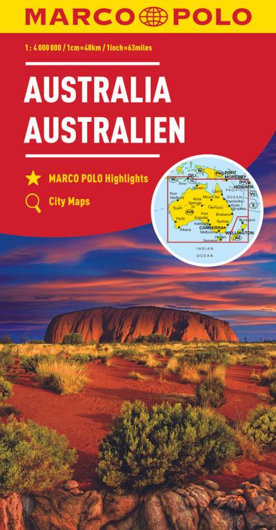 MARCO POLO Kontinentalkarte Australien 1:4 Mio. : Mit Marco Polo Highlights und City Maps - Polo, Marco