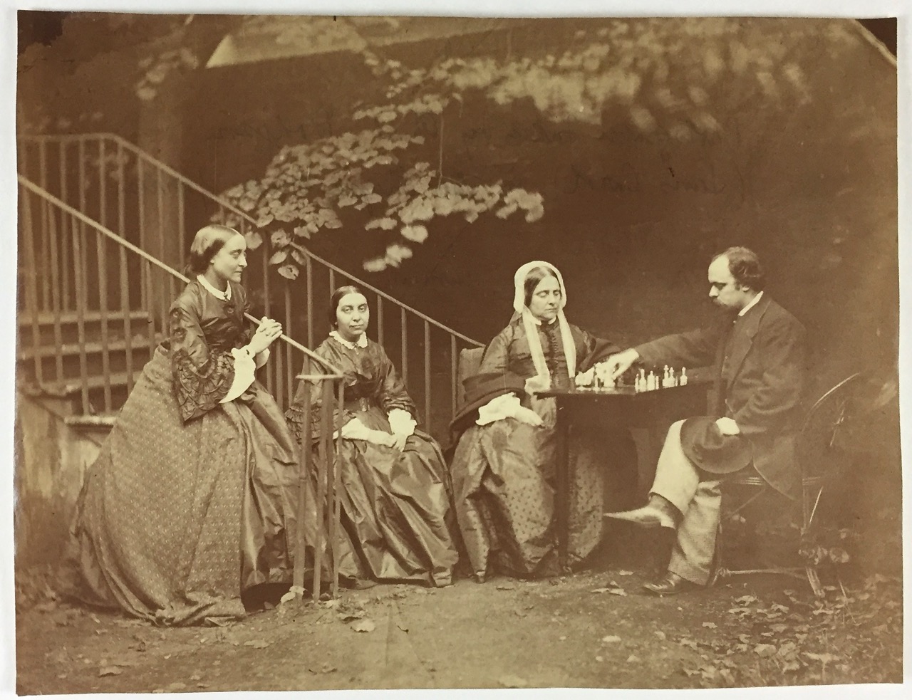 [Dodgson, Charles Lutwidge- EXCEEDINGLY RARE: ORIGINAL ALBUMEN PRINT] ORIGINAL ALBUMEN OF THE ROSSETTI FAMILY TAKEN BY LEWIS CARROLL, OCTOBER, 7, 1863