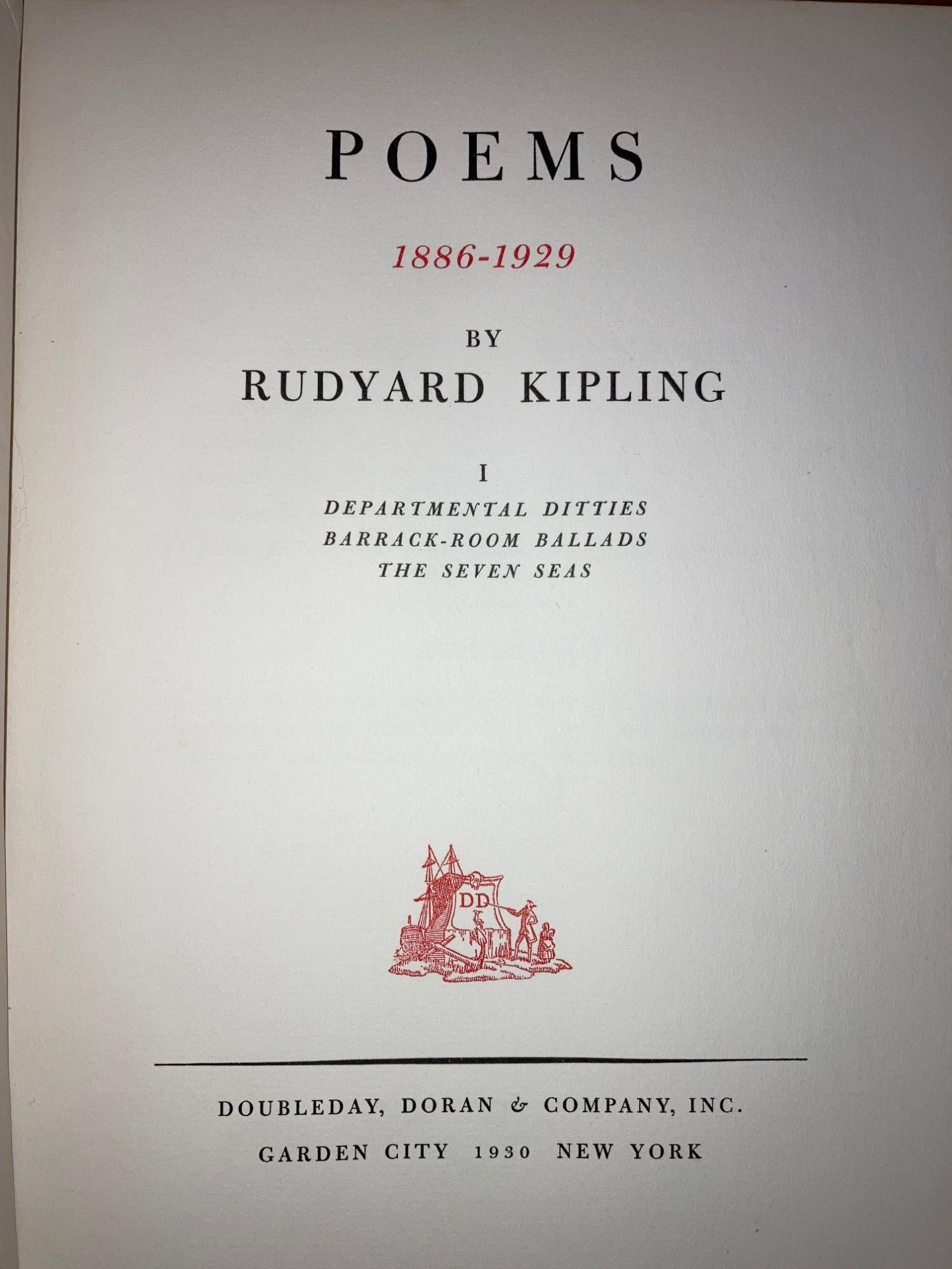 Poems 1886 1929 by rudyard kipling 3 volumes by kipling rudyard