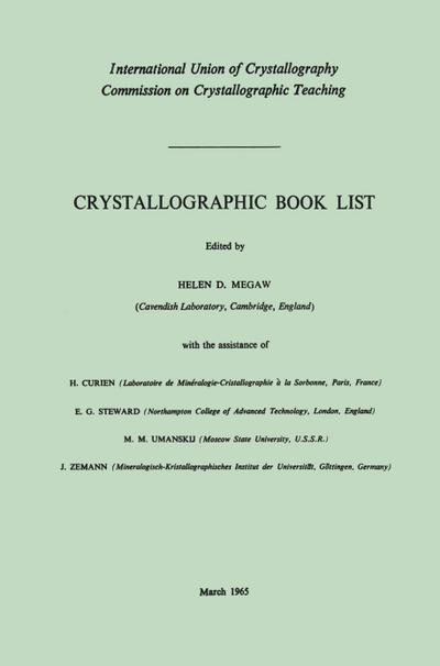 Crystallographic Book List - Helen D. Megaw