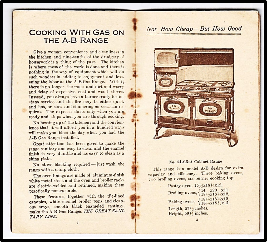 The Great Sanitary Line AB Gas Range [Manufacturers' Catalog] [Recipes
