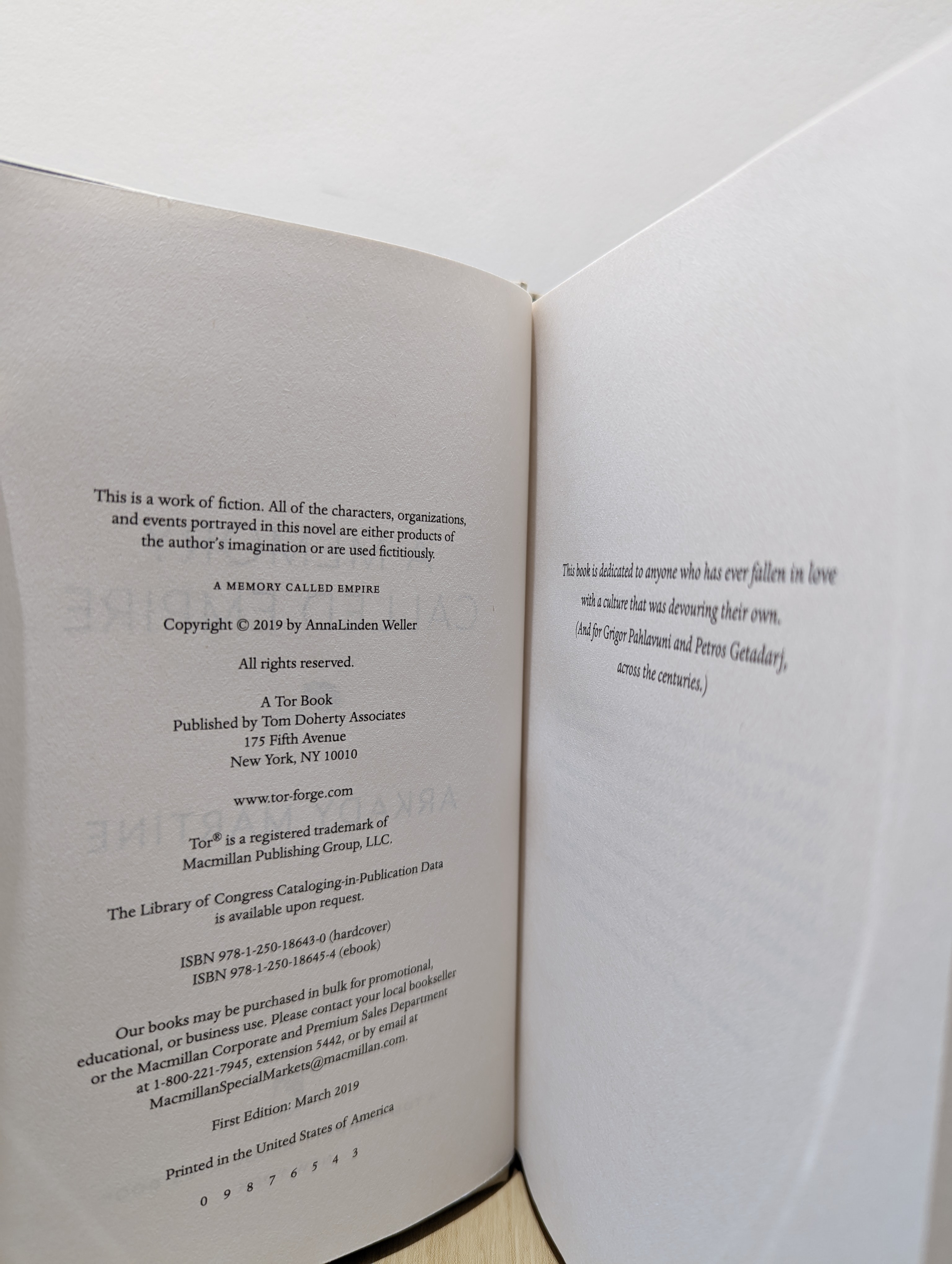 A Memory Called Empire (Teixcalaan 1) (First Edition) by Martine, Arkady New Hardcover (2019