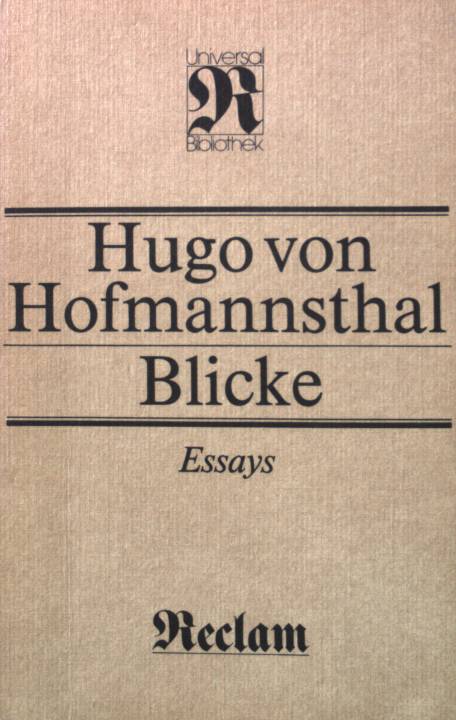 Blicke. (Nr. 1177) - Hofmannsthal, Hugo von