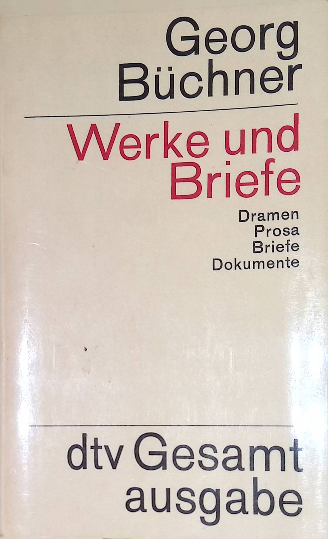 Werke und Briefe: Dramen Prosa Briefe Dokumente. Nr. 70 - Büchner, Georg