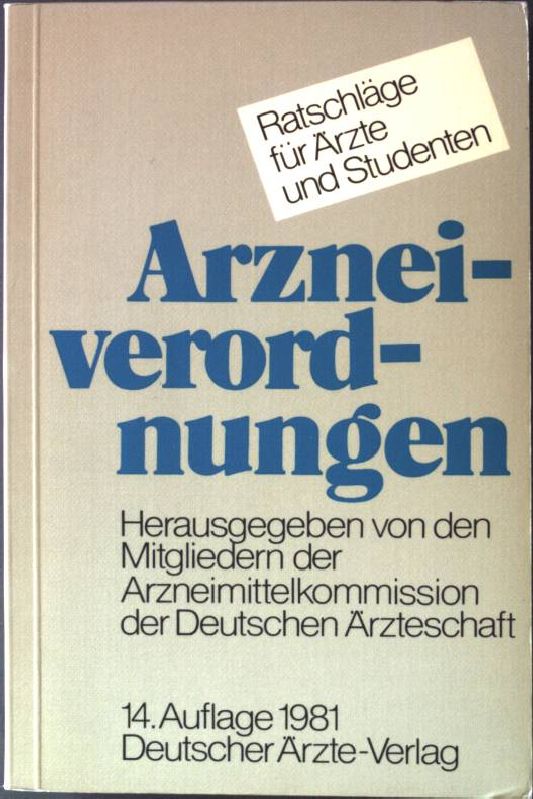 Arzneiverordnungen. - Unknown Author