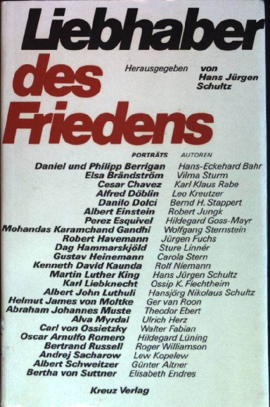 Liebhaber des Friedens - Schultz, Hans Jürgen (Hrsg.)
