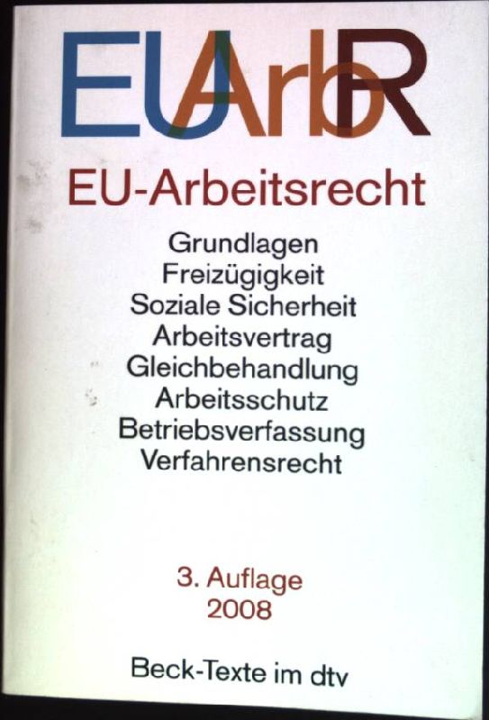 EU-Arbeitsrecht : Textausgabe. (Nr. 5751) Beck-Texte im dtv - Schliemann, Harald (Hrsg.)