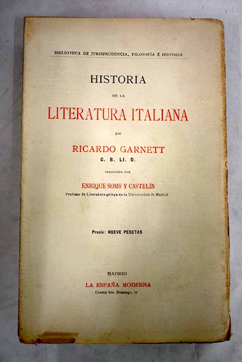 Historia de la literatura italiana - Garnett, Richard