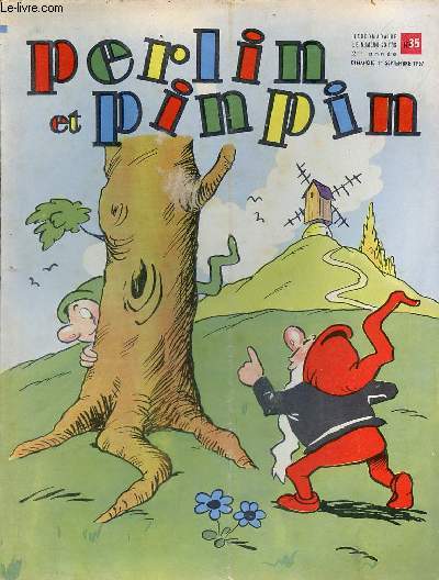 Perlin et pinpin n°35 2me année dimanche 1er septembre 1957 - Titounette s'amuse - partons en promenade il fera beau si - trotinette et blanc-blanc -