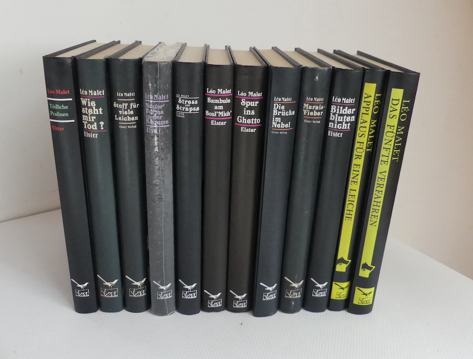 Leo-Malet-Sammlung: Krimi aus Paris. 1. Applaus für eine Leiche 2. Das fünfte Verfahren 3. Nestor Burma in der Klemme (neu) 4. Tödliche Pralinen 5. Die Brücke im Nebel 6. Wie steht mir Tod? 7. Stress um Strapse 8. Marais-Fieber 9. Stoff für viele Leichen 10. Bilder bluten nicht 11. Bambule am Boul Mich 12. Spur ins Ghetto - Malet, Léo