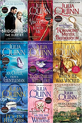 BRIDGERTON 9 BOOK COMPLETE SERIES SET COLLECTION by Julie Quinn - BRAND  NEW, SHIPS VIA EXPEDITED SHIPPING (BOOK COVERS MAY VARY) da Julia Quinn:  New Soft cover