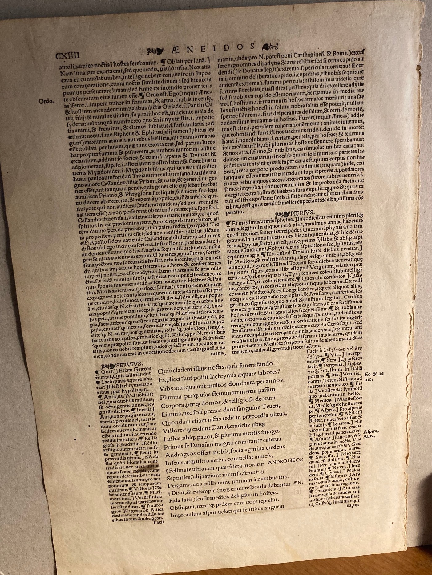 Single Illustrated Leaf From Virgils Aeneis Virgiliana 1529. The Fall