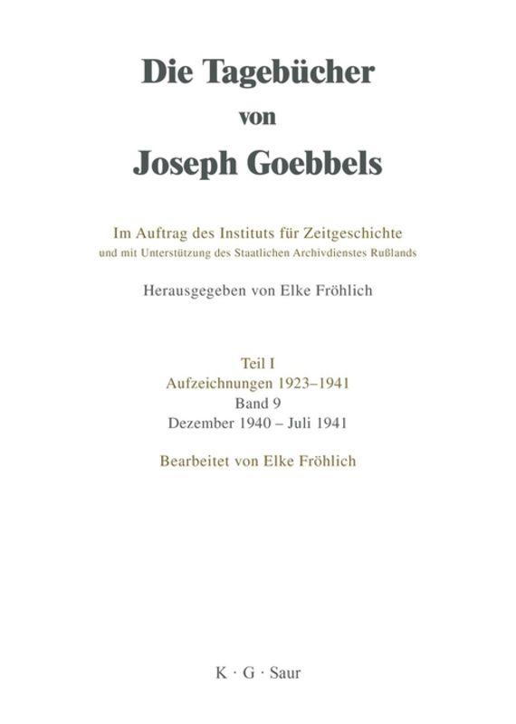 Dezember 1940 - Juli 1941 - Goebbels, Joseph