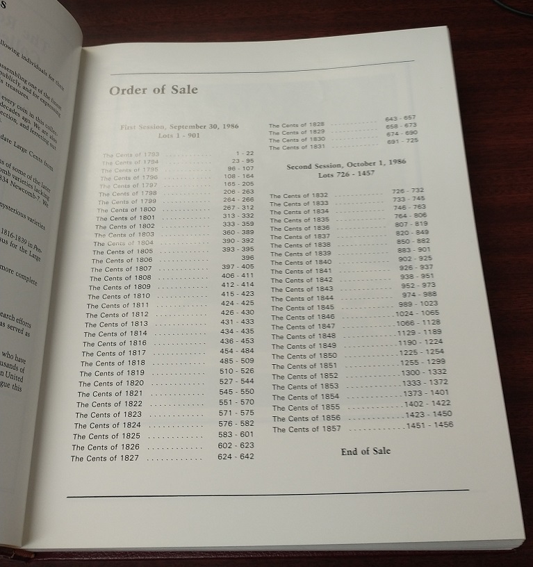 THE ROBINSON S. BROWN, JR. COLLECTION OF LARGE CENTS 17931857 by