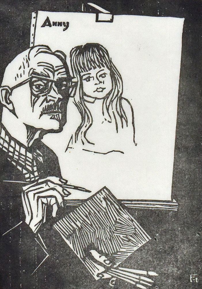 selbstbildnis-an-der-staffelei-anny-malend-1974-signierter