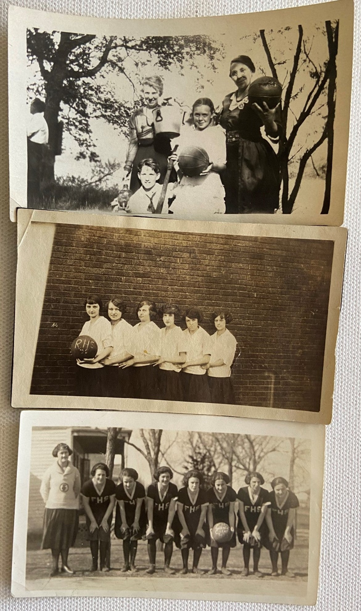 3 Original Photos of Early Women's Basketball - Circa 1910-20s Women's Basketball, Photography [ ]