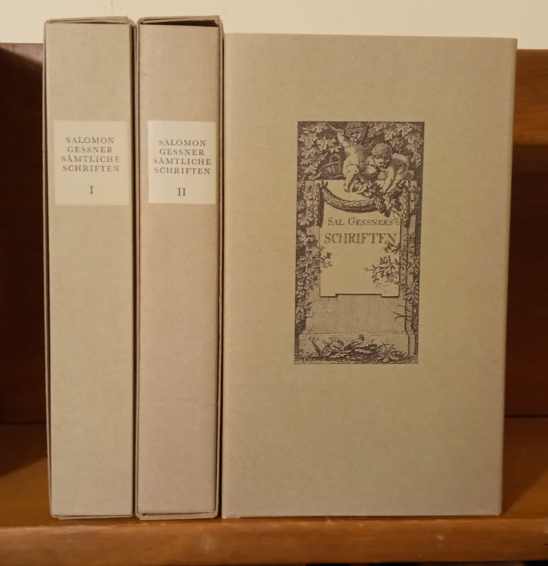 SÄMTLICHE SCHRIFTEN in drei (3) Bänden, hrsg. von Martin Bircher. Faksimiledrucke der Originalausgaben. - Gessner, Salomon