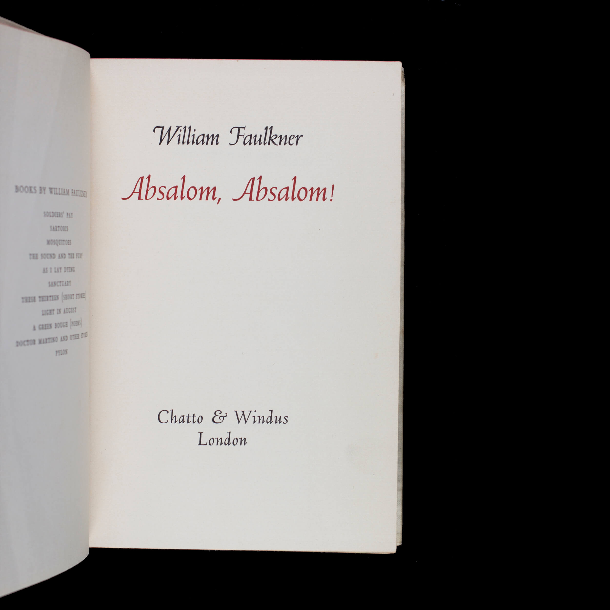 Absalom, Absalom! by FAULKNER, William Very Good Hardcover (1936) 1st Edition Mille Septante