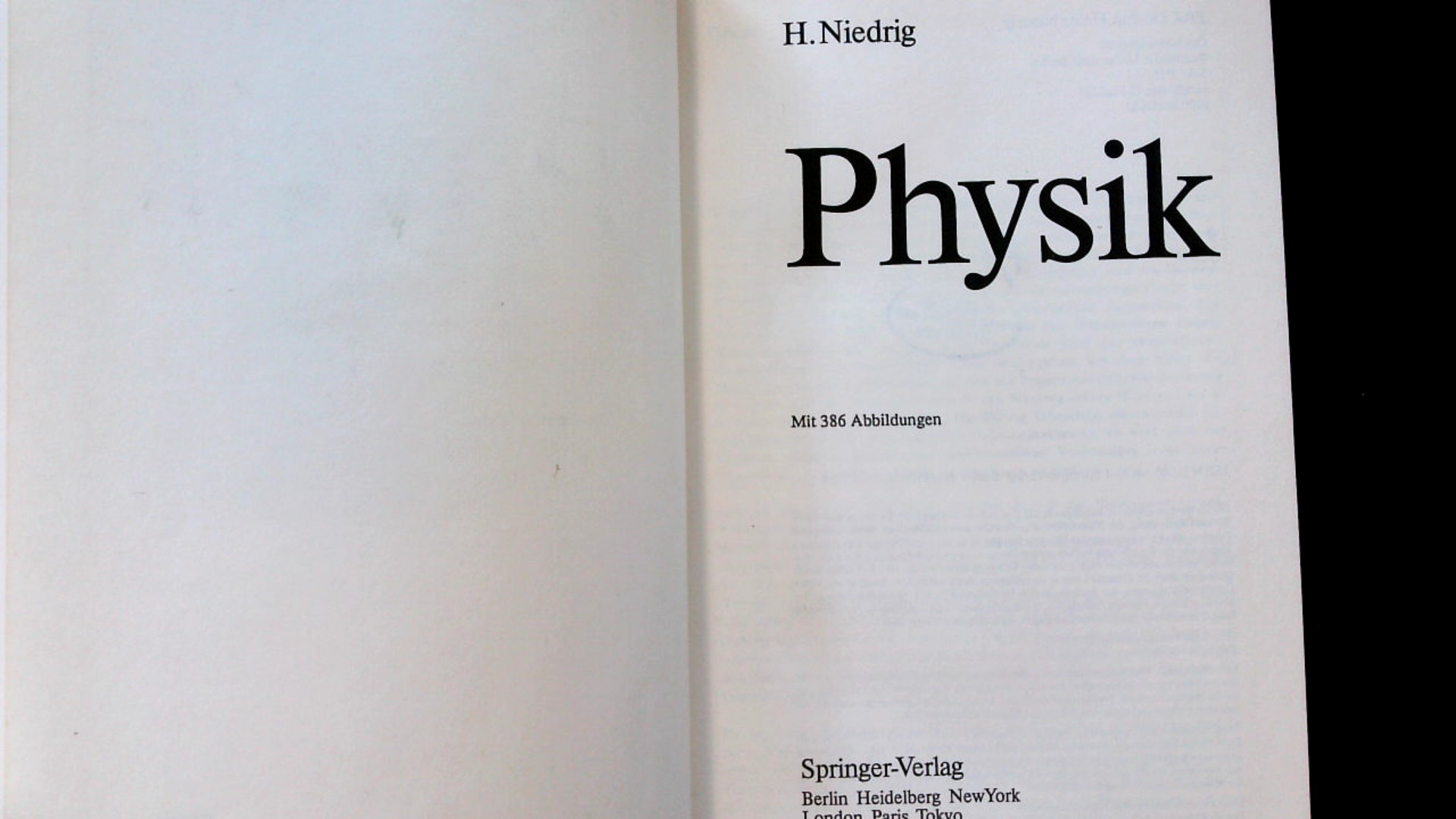 Physik. (Springer-Lehrbuch). - Niedrig, Heinz