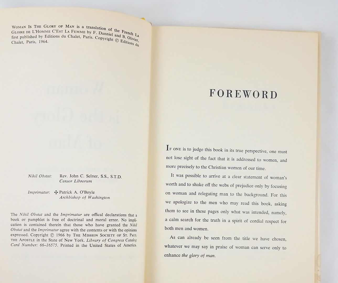 Woman is the glory of man E. Danniel [Very Good] [Hardcover]