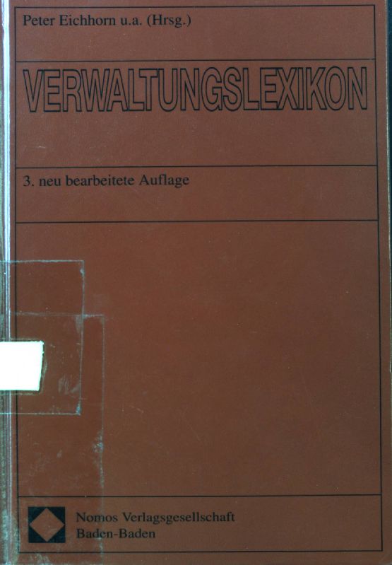 Verwaltungslexikon. - Eichhorn, Peter