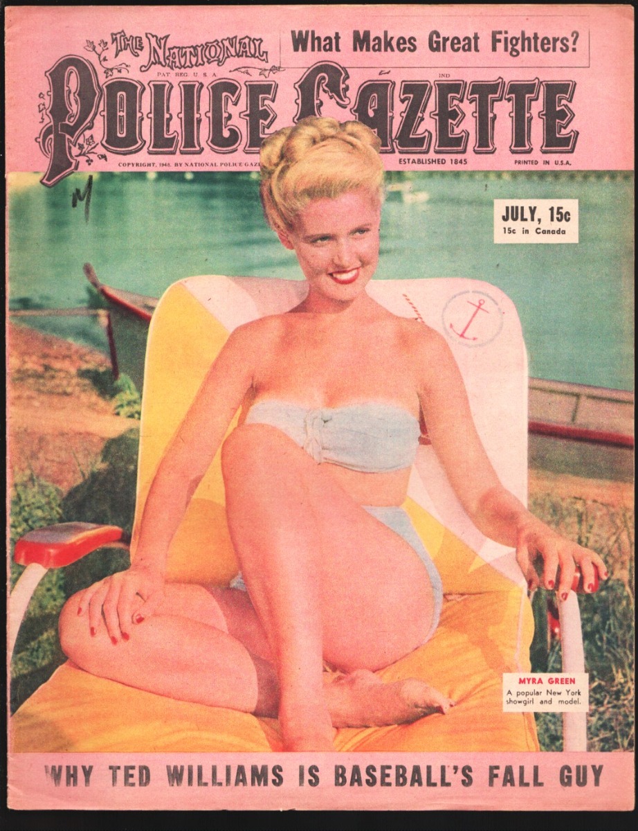 National Police Gazette 7/194Myra Green swimsuit cover-New Dope Menace-Joe Lo... 