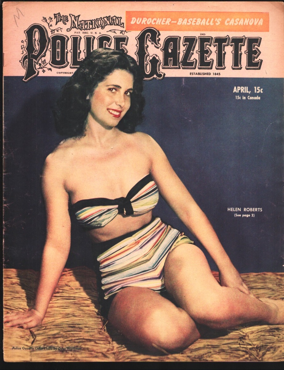 National Police Gazette 7/1947-Helen Roberts swimsuit cover-Jackie Robinson-Mildred Burle-Joe Louis-VG [Very Good] [Softcover]