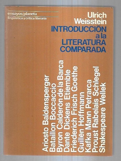 INTRODUCCION A LA LITERATURA COMPARADA - WEISSTEIN, ULRICH