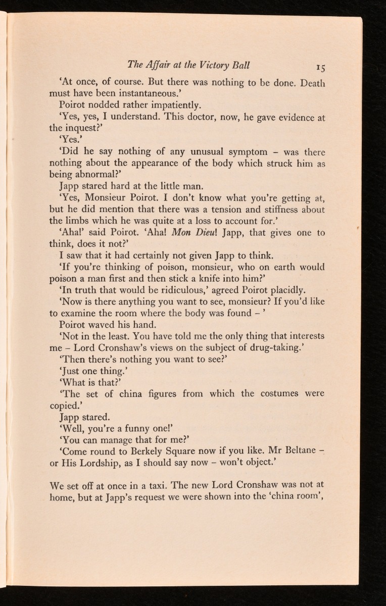 Poirot's Early Cases by Agatha Christie: Fine Cloth (1974) First