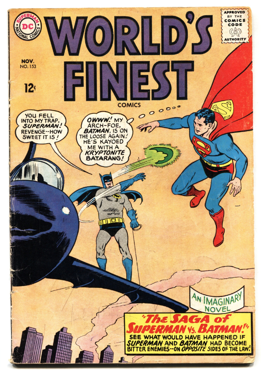 WORLDS FINEST #153 - Batman slaps Robin meme issue- 1965 VG: (1965) Comic |  DTA Collectibles