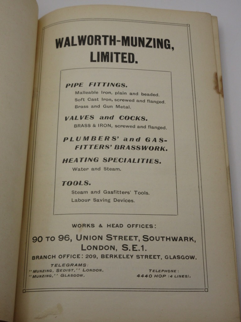 Walworth-Munzing Limited. General Catalogue No. 64 by Walworth-Munzing ...